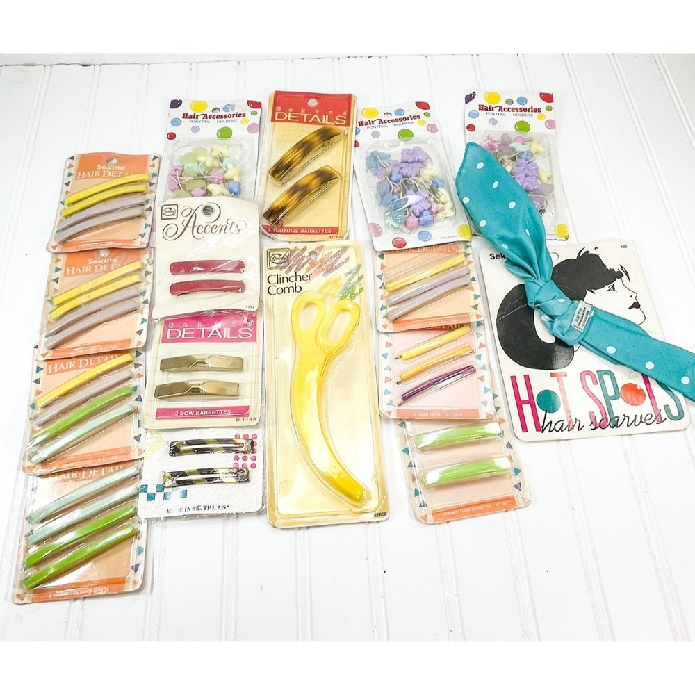 Lot Of Vintage Hair Accessories from the 1980s-1990s NOS Packaging 15+ packs‎
